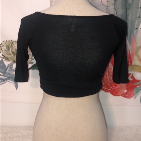 Bodycon Black Crop Top - Picture 2 of 3